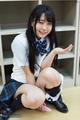 Minano ai sitting on floor in uniform panties down cum on her hand