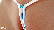 Shaved pussy and bikini bottoms
