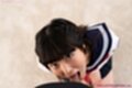 Suzumiya aika sucking cock looking up