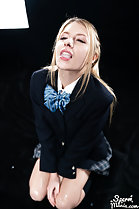Volpetti Rebecca kneeling in uniform head thrown back cum in her mouth