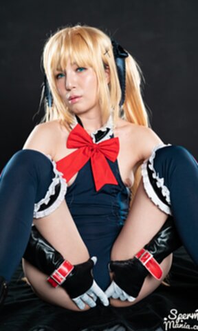 Mary on her knees receiving cum in her mouth and drinking cum