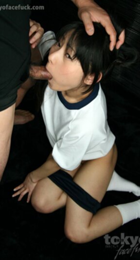 Gym class girl Kawai Anri in uniform face fucked and facial cumshot